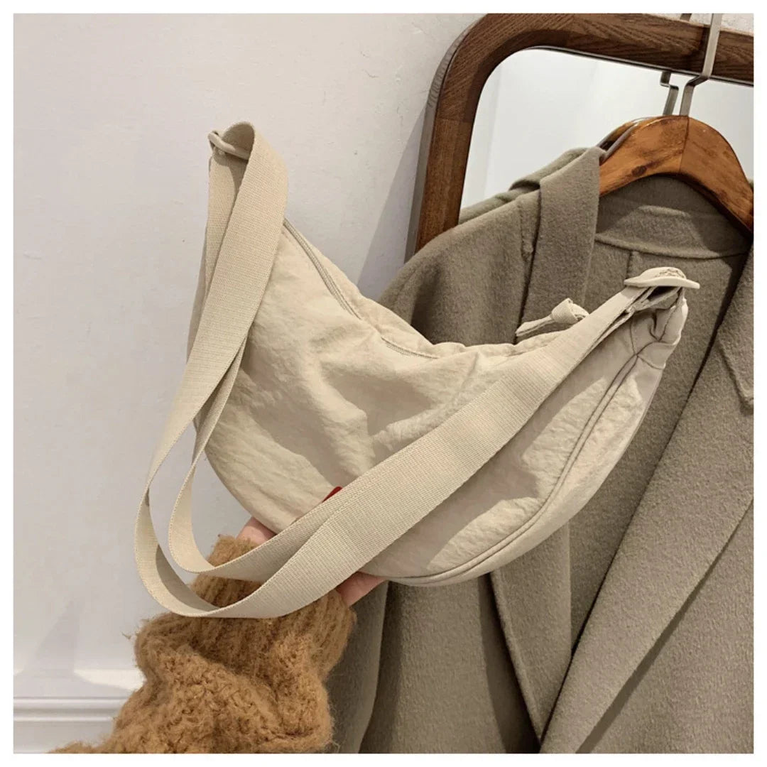 Crossbody väska dam hobo med stor kapacitet i mjukt tyg