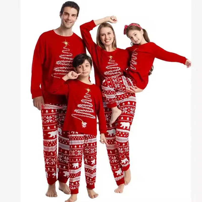Julpyjamas familjeset matchande dam herr barn bebis