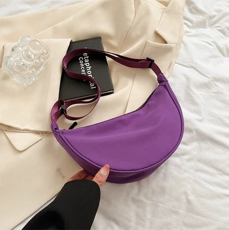 Crossbody väska dam hobo med stor kapacitet i mjukt tyg