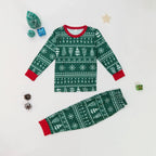 Julpyjamas dam 2 delat set med julmönster loungewear
