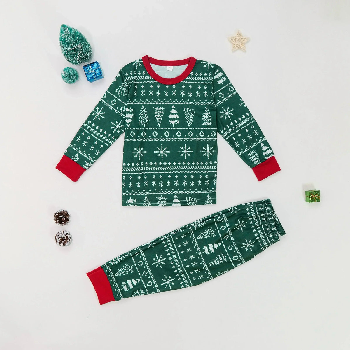 Julpyjamas dam 2 delat set med julmönster loungewear