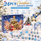 Julkalender berlockarmband i metall med 24 dagar set