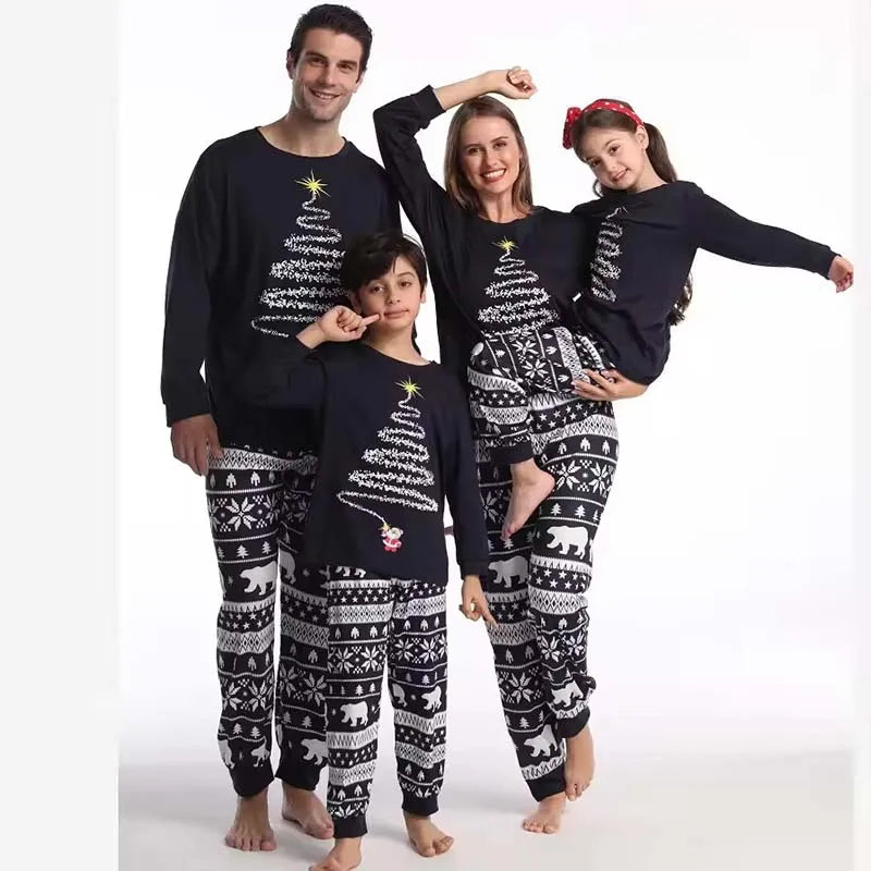 Julpyjamas familjeset matchande dam herr barn bebis