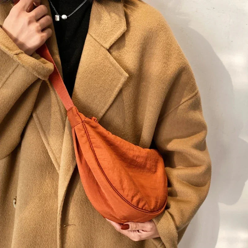 Crossbody väska dam hobo med stor kapacitet i mjukt tyg
