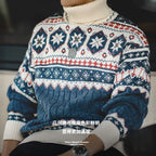 Stickad tröja herr Fair Isle mönster vintage vinter