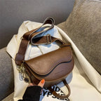 Crossbody väska dam vintage liten sadelväska med bred axelrem