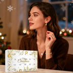 Julkalender smycken guld med halsband armband och örhängen i blommönster