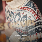 Stickad tröja herr Fair Isle mönster vintage vinter