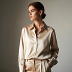 Festblus dam i satin med slimfit passform och basic design
