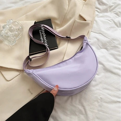Crossbody väska dam hobo med stor kapacitet i mjukt tyg