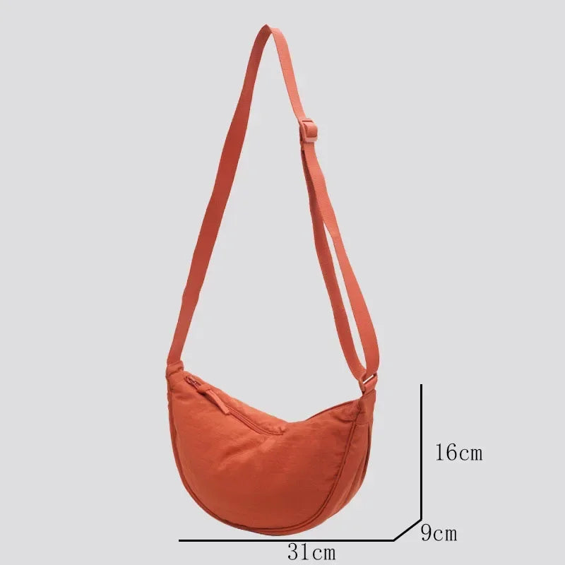 Crossbody väska dam hobo med stor kapacitet i mjukt tyg