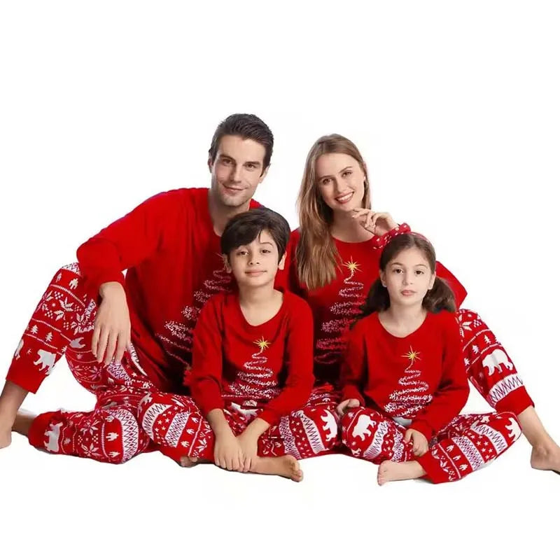 Julpyjamas familjeset matchande dam herr barn bebis