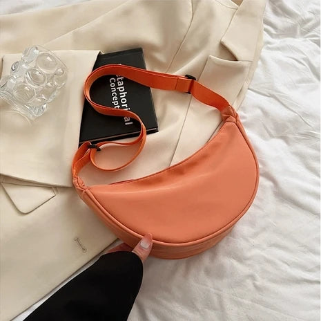 Crossbody väska dam hobo med stor kapacitet i mjukt tyg