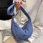 Crossbody väska dam hobo med stor kapacitet i mjukt tyg
