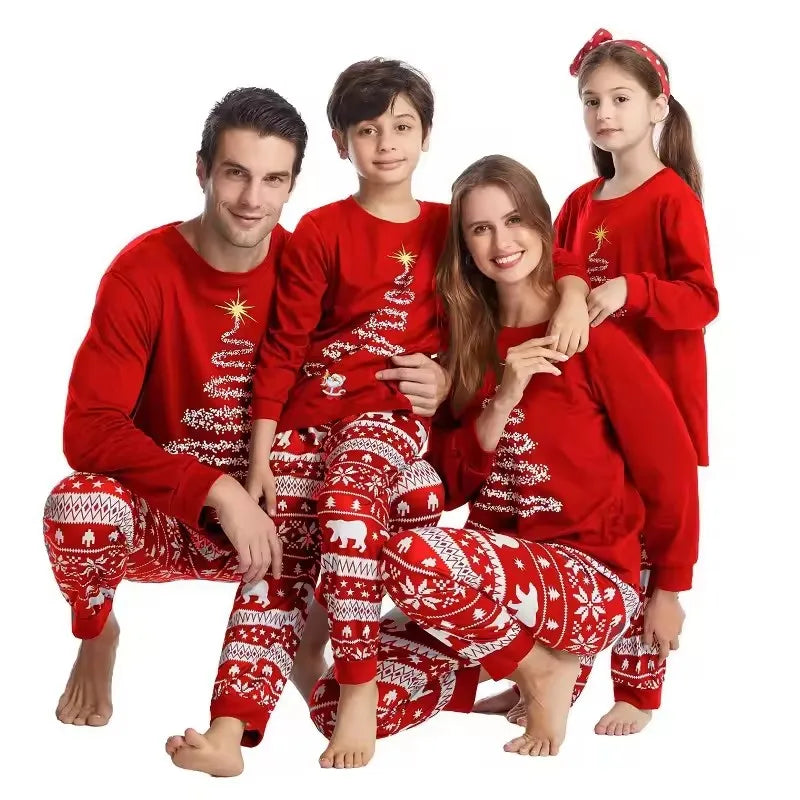 Julpyjamas familjeset matchande dam herr barn bebis