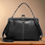 Handväska dam vintage präglad crossbody med justerbar axelrem