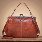 Handväska dam vintage präglad crossbody med justerbar axelrem