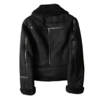 Vinterjacka dam pilotjacka shearlingfoder oversized krage