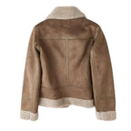 Vinterjacka dam pilotjacka shearlingfoder oversized krage