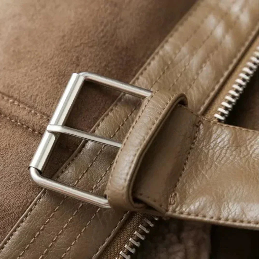 Vinterjacka dam pilotjacka shearlingfoder oversized krage