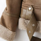 Vinterjacka dam pilotjacka shearlingfoder oversized krage