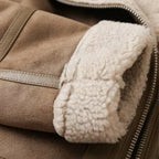 Vinterjacka dam pilotjacka shearlingfoder oversized krage