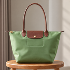 Tote bag dam i hopfällbar nylon med långa handtag och dragkedja