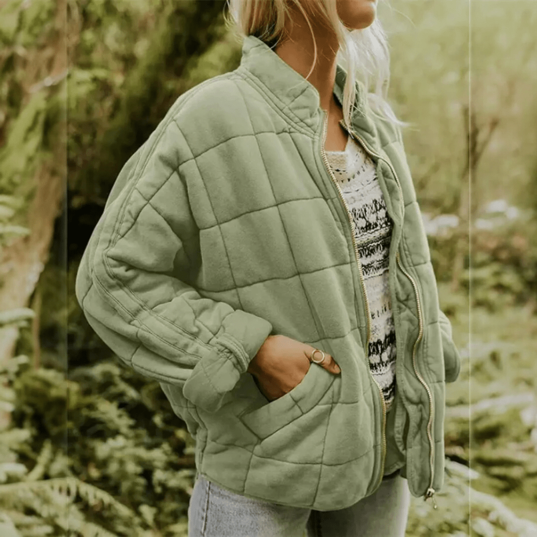 Övergångsjacka dam oversize med lös passform för vår och höst