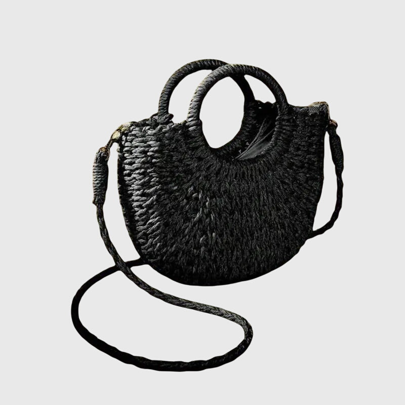 Handväska dam i naturlig stil med rundad silhuett och lätt design