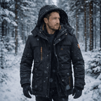 Vinterjacka dam gevadderad parka med fleecefoder och kapuschong