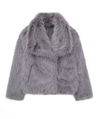Teddyjacka dam varm vinterjacka i mjuk teddystil
