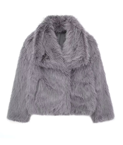 Teddyjacka dam varm vinterjacka i mjuk teddystil