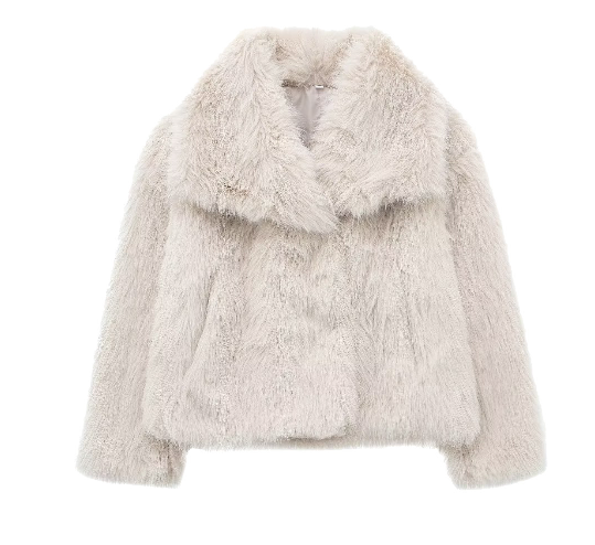 Teddyjacka dam varm vinterjacka i mjuk teddystil