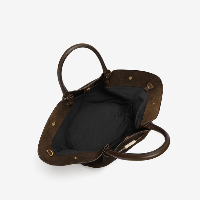Tote bag dam i äkta kalvskinn med rymlig öppning och stadiga handtag