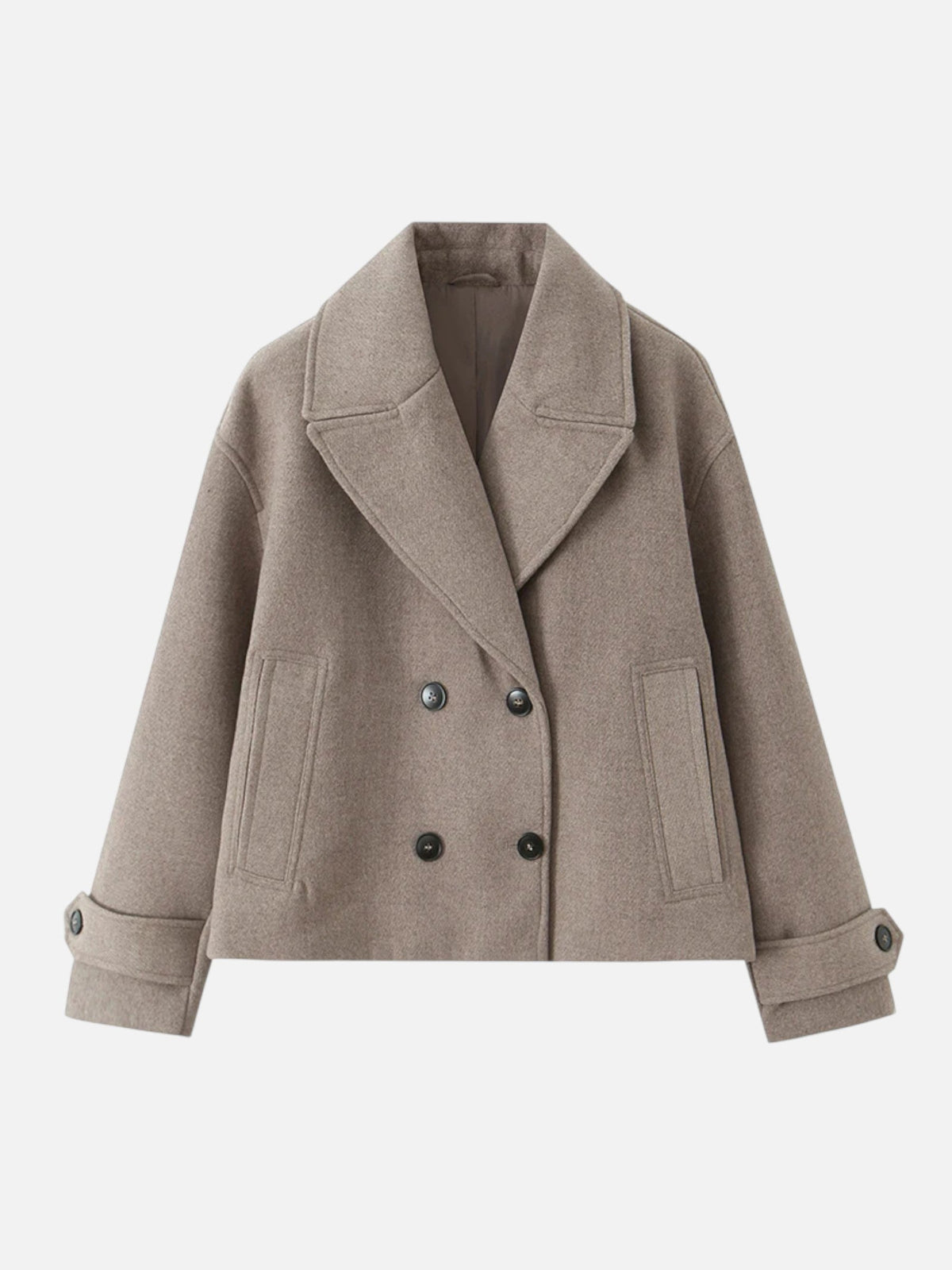 Trenchcoat dam dubbelknäppt med revers och långa ärmar