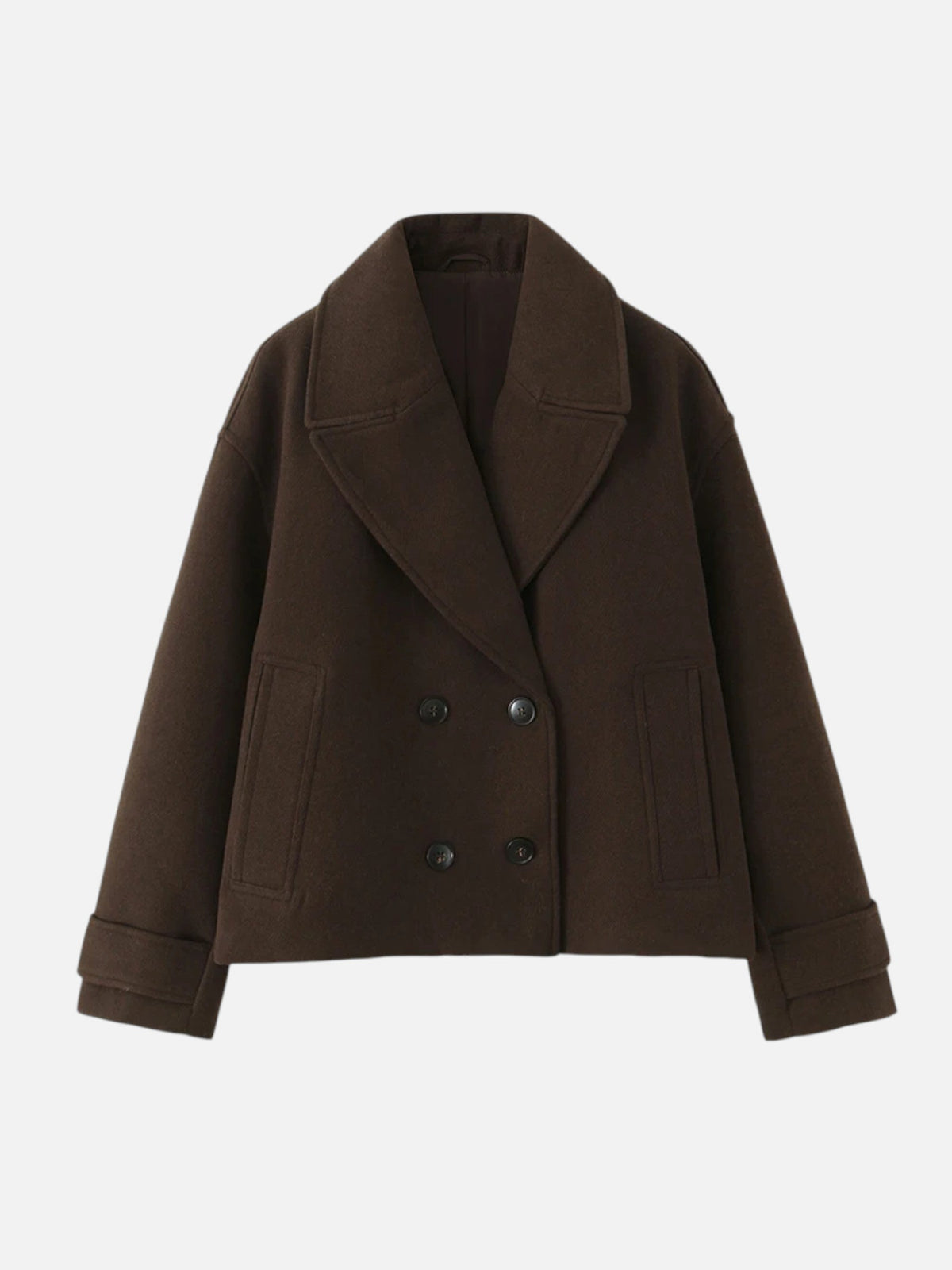 Trenchcoat dam dubbelknäppt med revers och långa ärmar