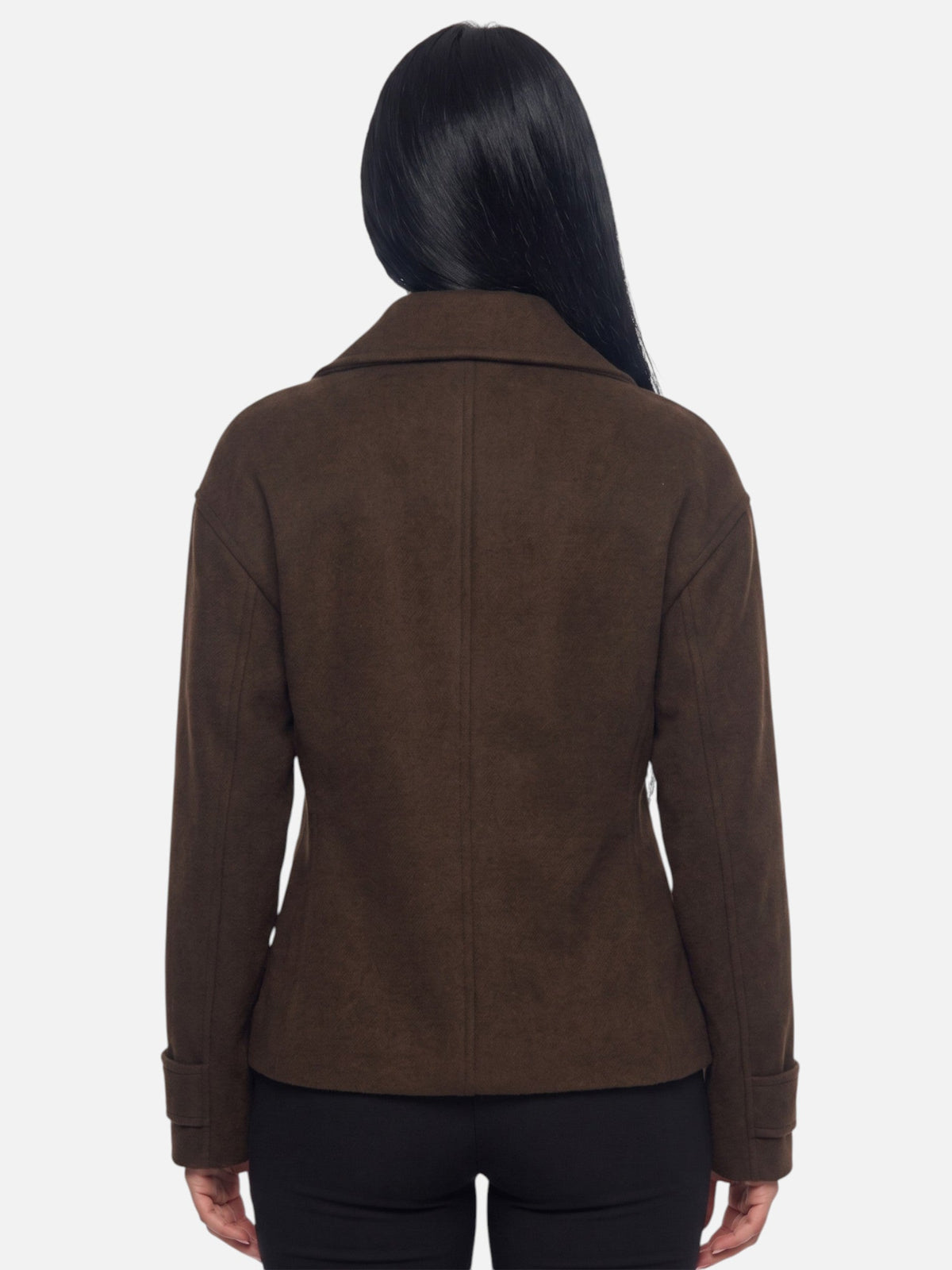 Trenchcoat dam dubbelknäppt med revers och långa ärmar