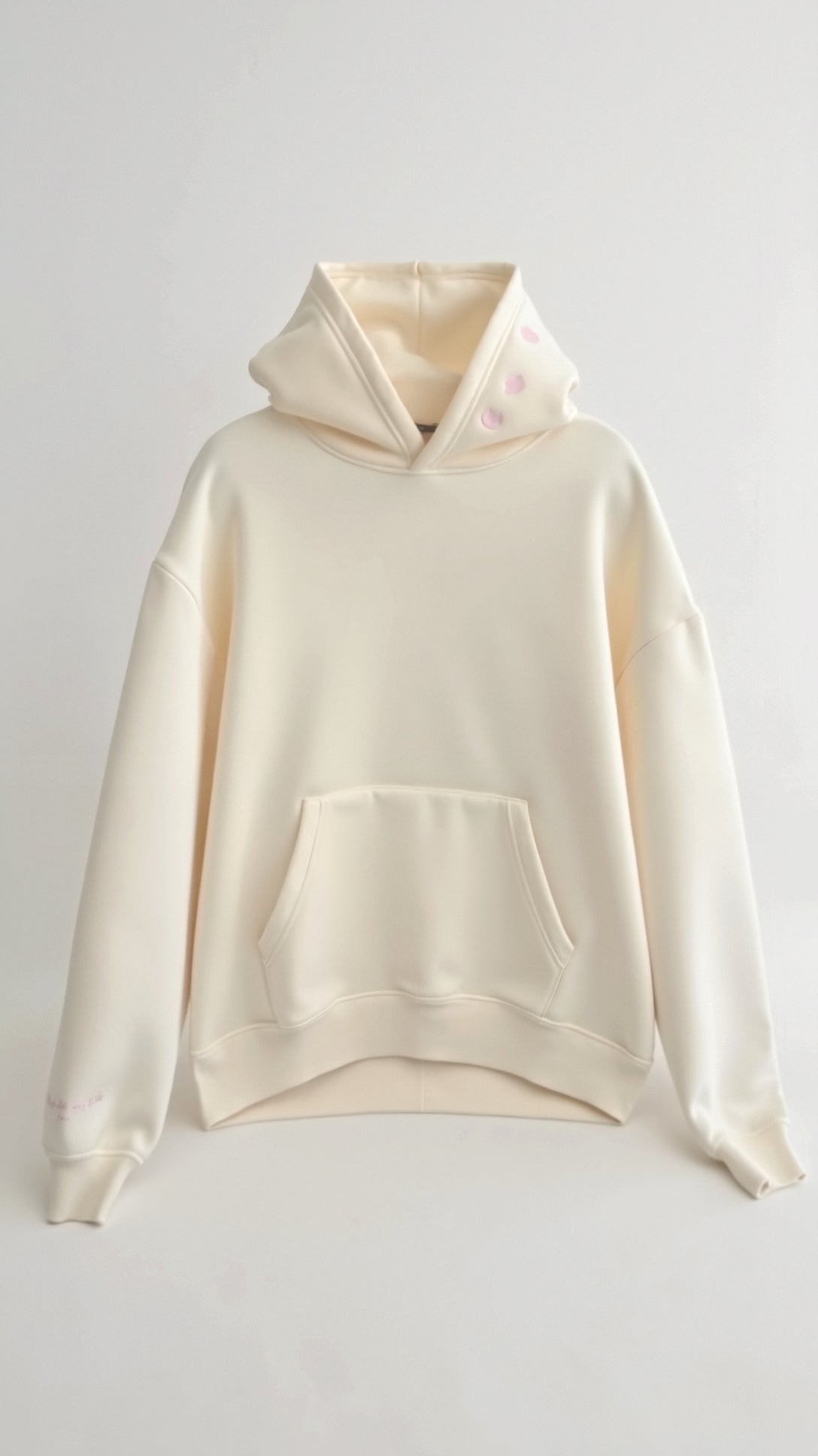 Dam huvtröja med broderad rygg, oversized huva