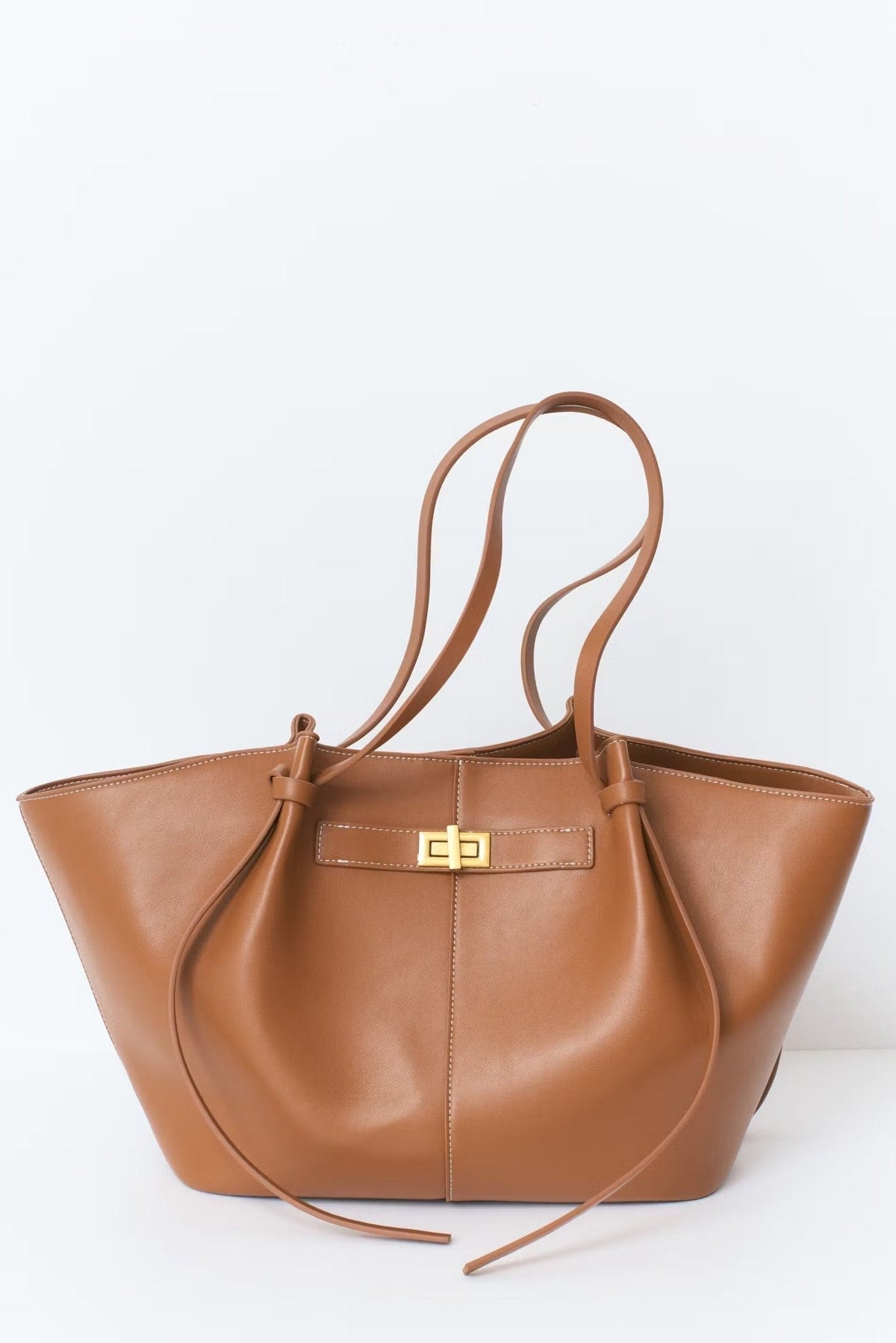 Tote bag dam strukturerad shopper handväska med stort innerfack