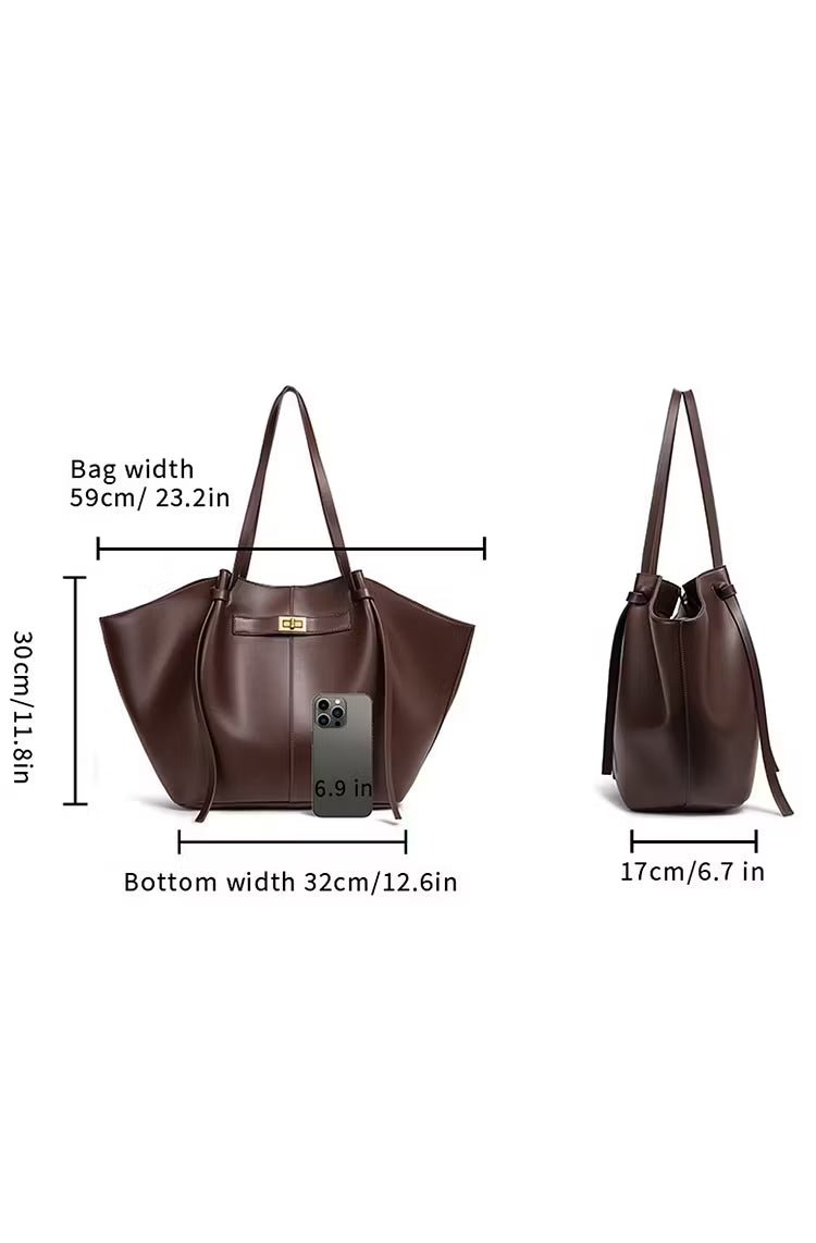 Tote bag dam strukturerad shopper handväska med stort innerfack