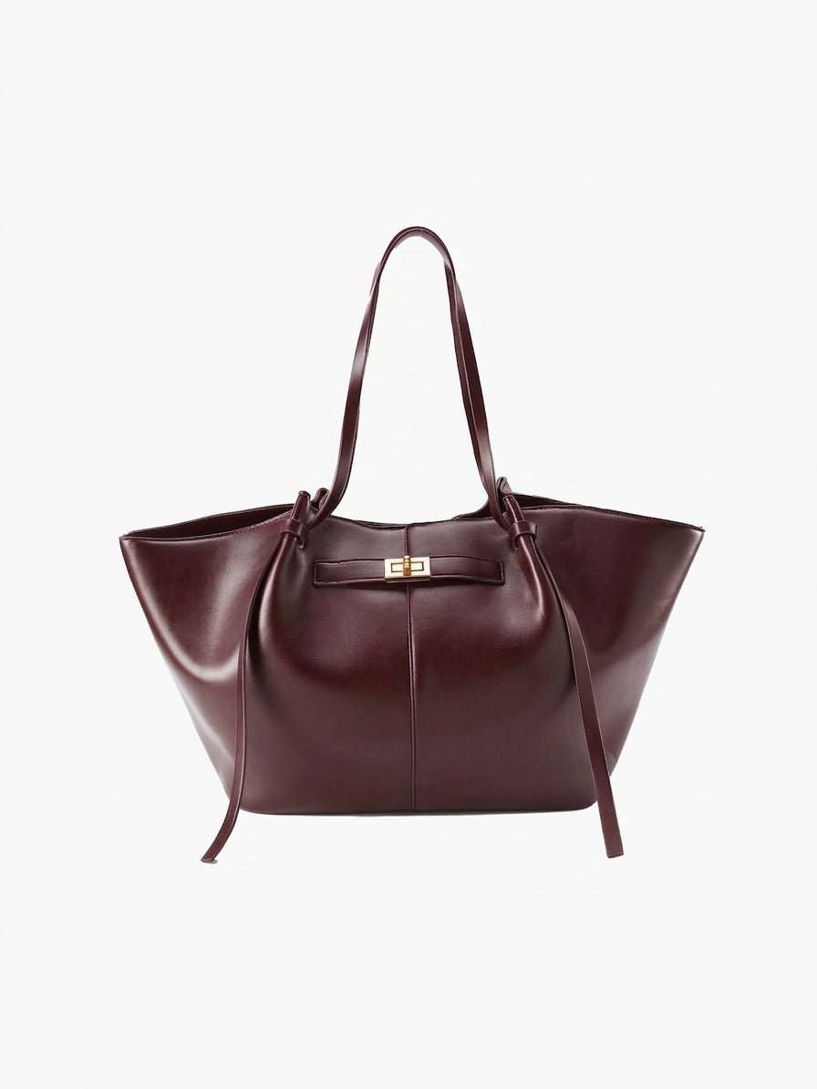 Tote bag dam strukturerad shopper handväska med stort innerfack