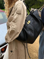 Tote bag dam strukturerad shopper handväska med stort innerfack