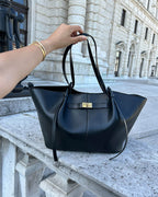Tote bag dam strukturerad shopper handväska med stort innerfack