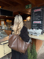 Tote bag dam strukturerad shopper handväska med stort innerfack