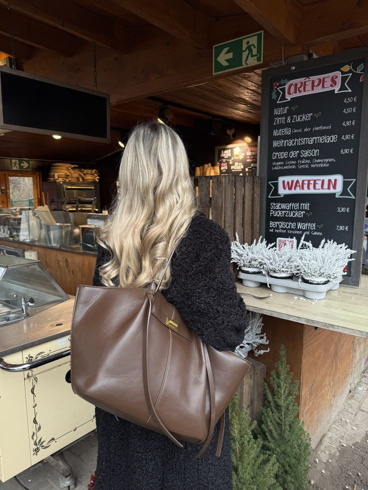 Tote bag dam strukturerad shopper handväska med stort innerfack