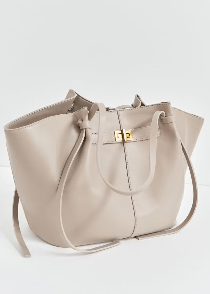 Tote bag dam strukturerad shopper handväska med stort innerfack