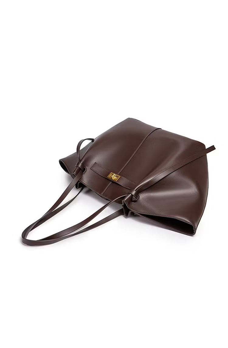 Tote bag dam strukturerad shopper handväska med stort innerfack