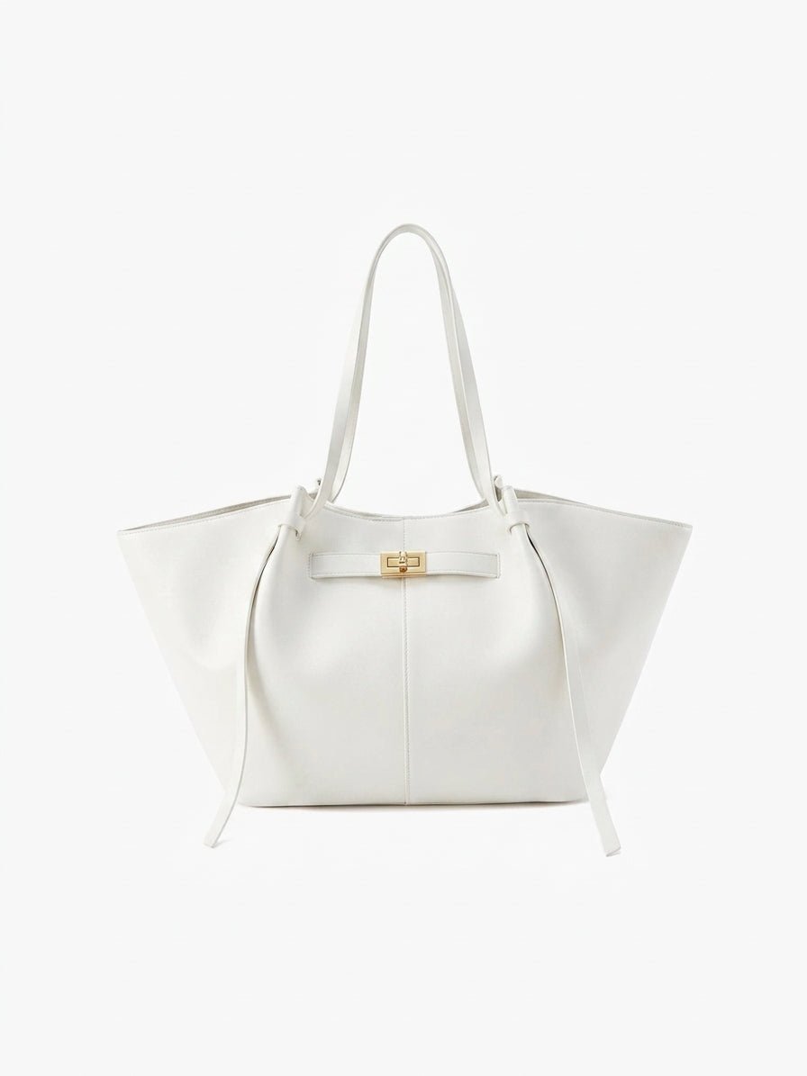 Tote bag dam strukturerad shopper handväska med stort innerfack