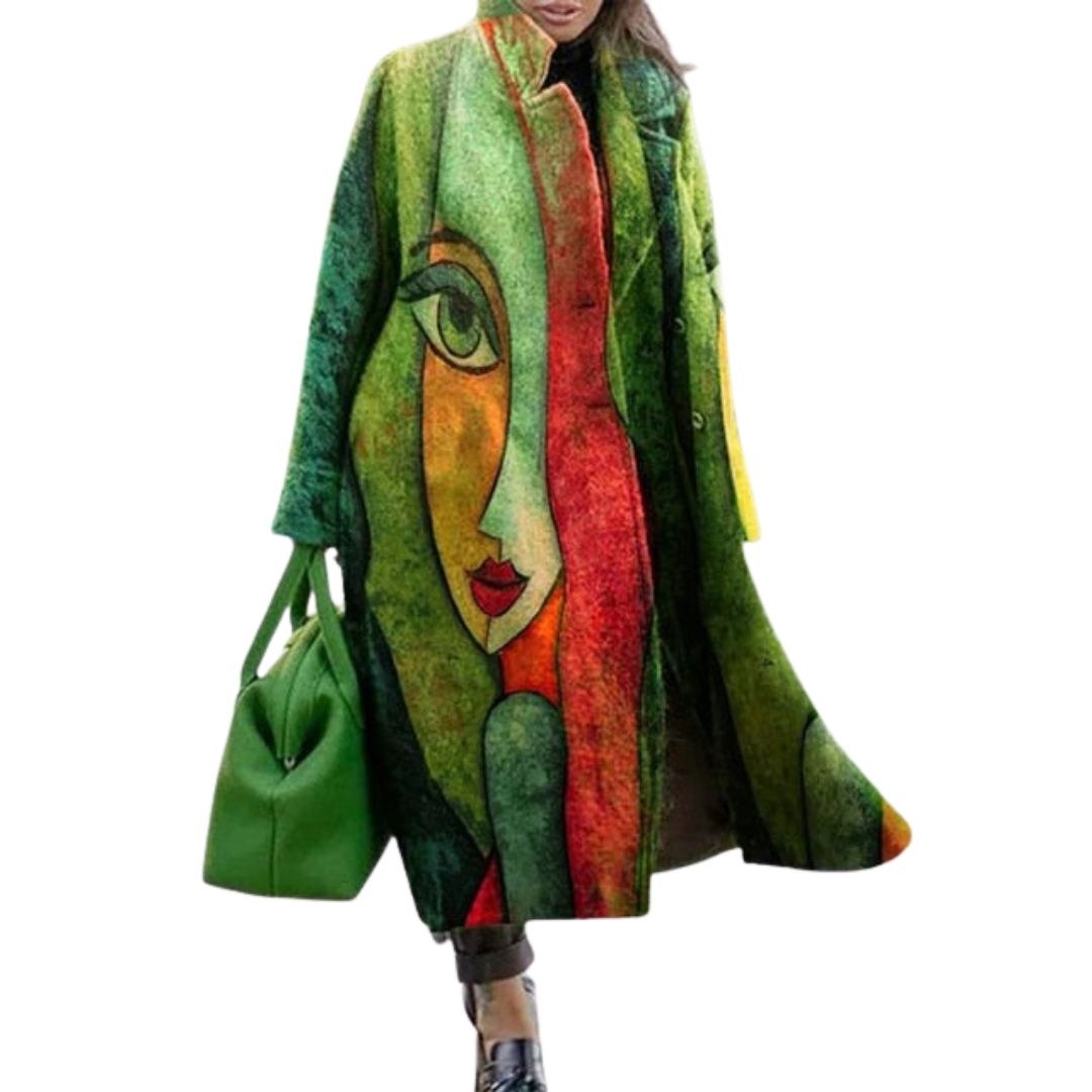 Vinterkappa dam oversized med omlott och mjukt foder i lång modell