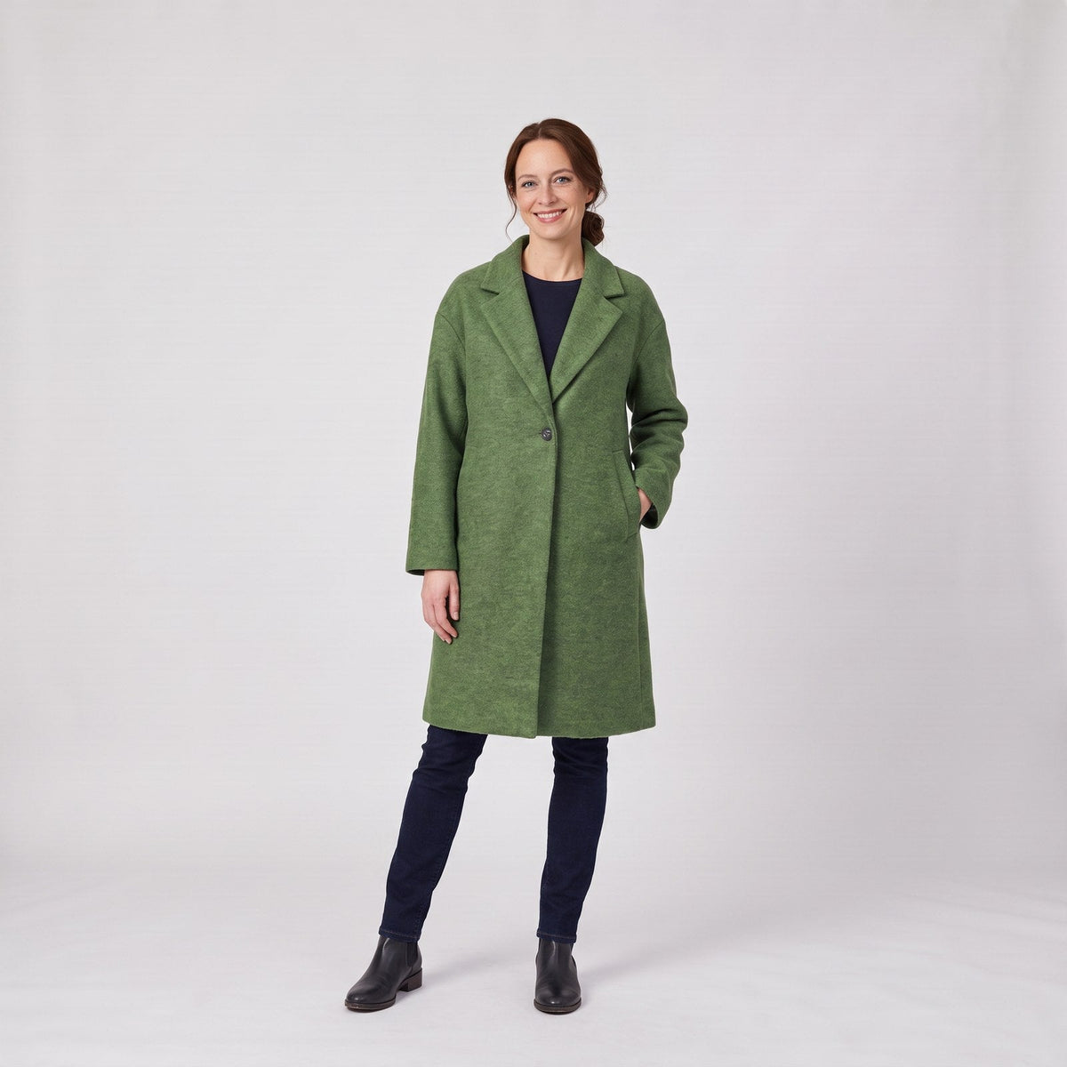 Vinterkappa dam oversized med omlott och mjukt foder i lång modell